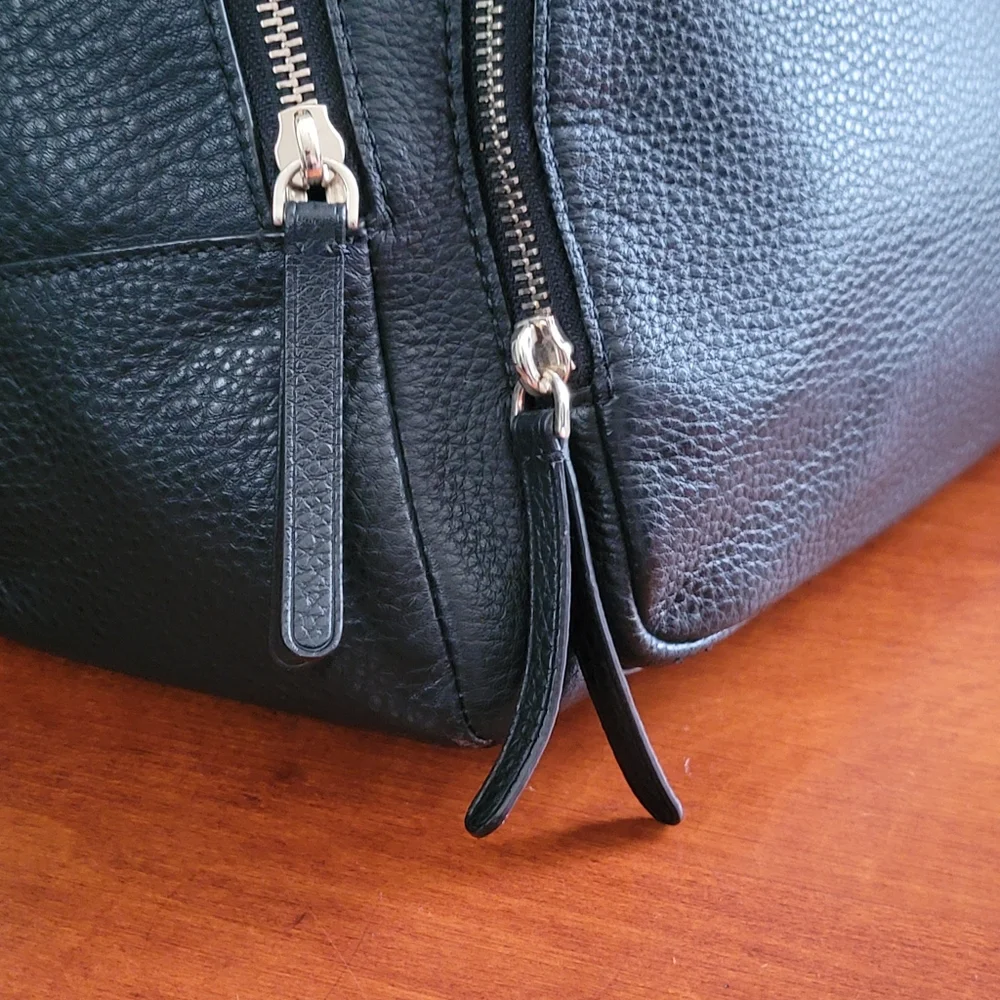 Kate Spade WKRU5945 Jackson Black Pebbled Leather Backpack Bag
